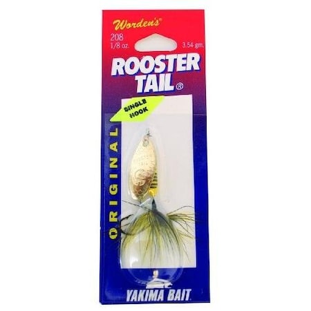 Wordens Rooster Tail InLine Spinner, 2 14, 18 Oz Single Hook, Bumble Bee S208-BU